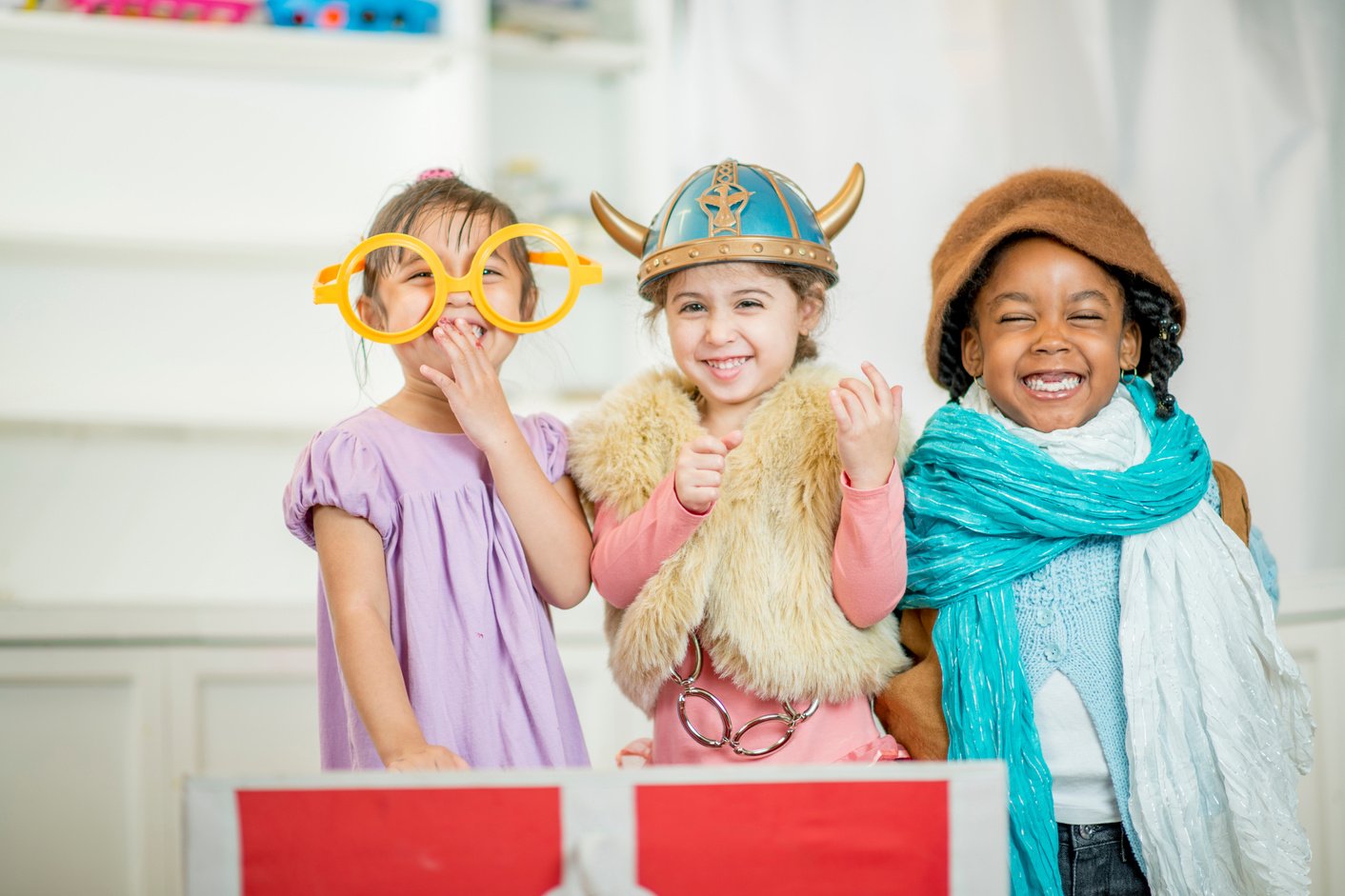 Little Kids Playing Dress Up Together